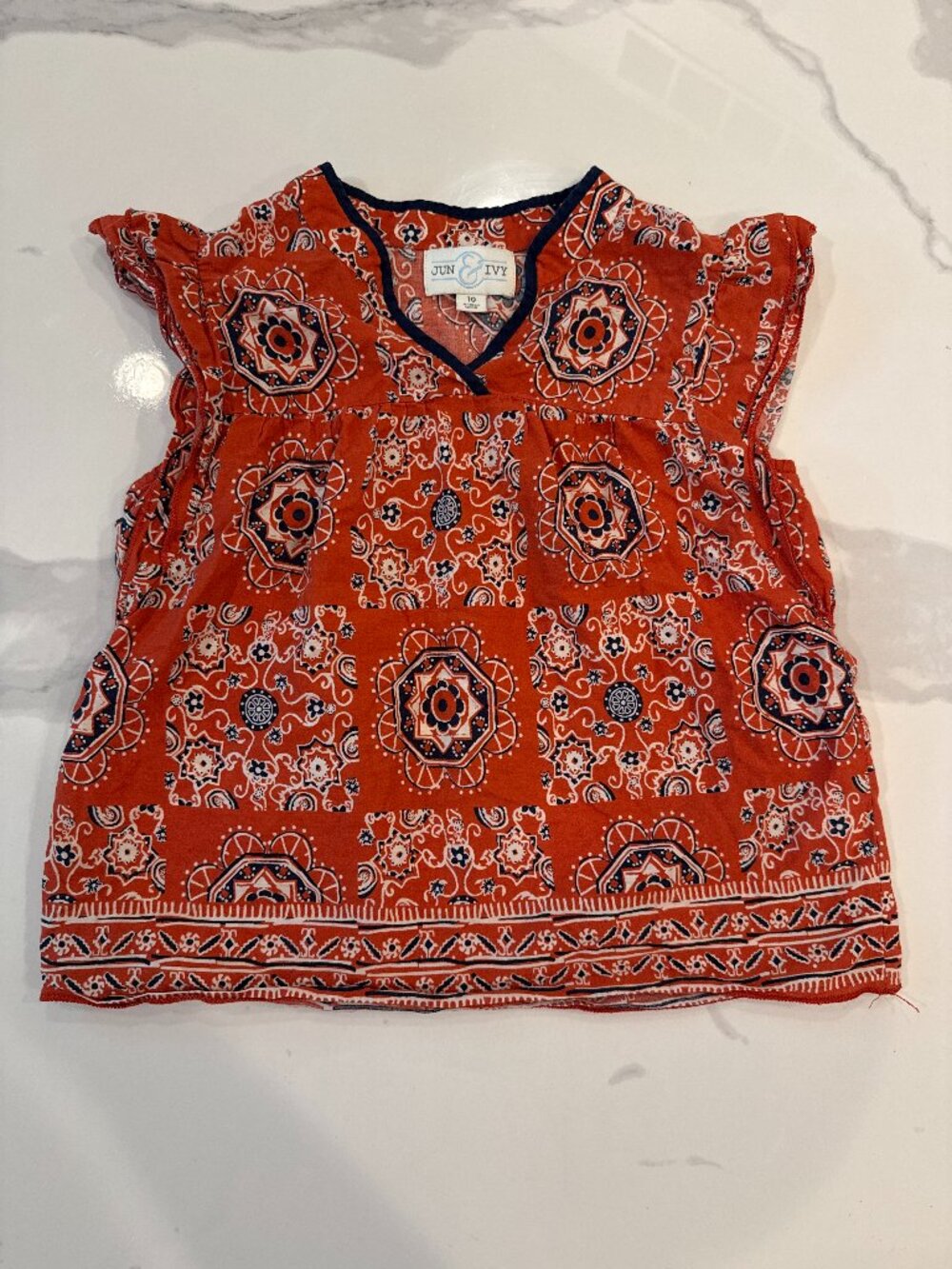 Girls Jun & Ivy Paisley Top (Size 10)